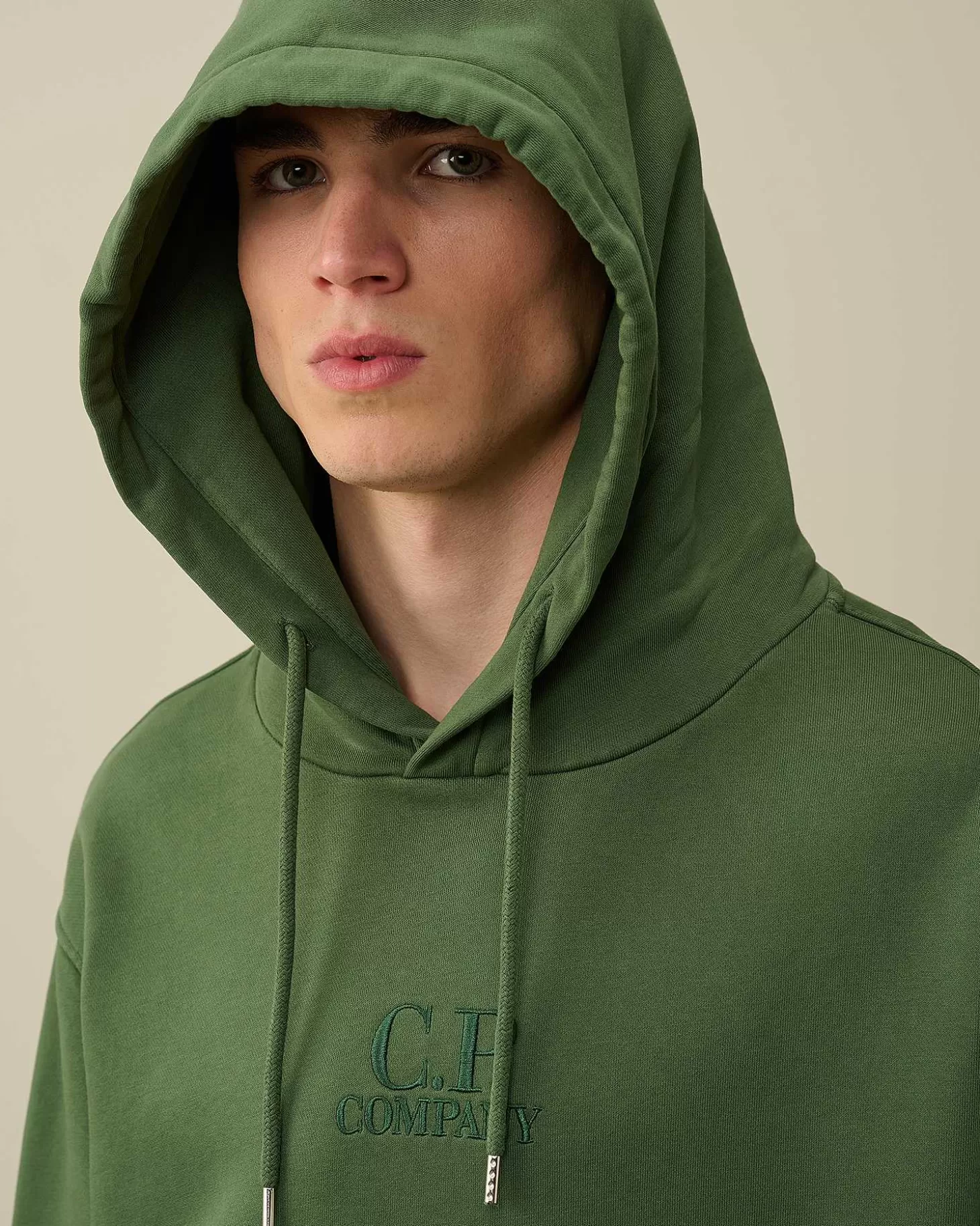 cotton_diagonal_fleece_logo_hoodie_4-3.webp Homme C.P. Company Sweat-Shirts^Cotton Diagonal Fleece Logo Hoodie