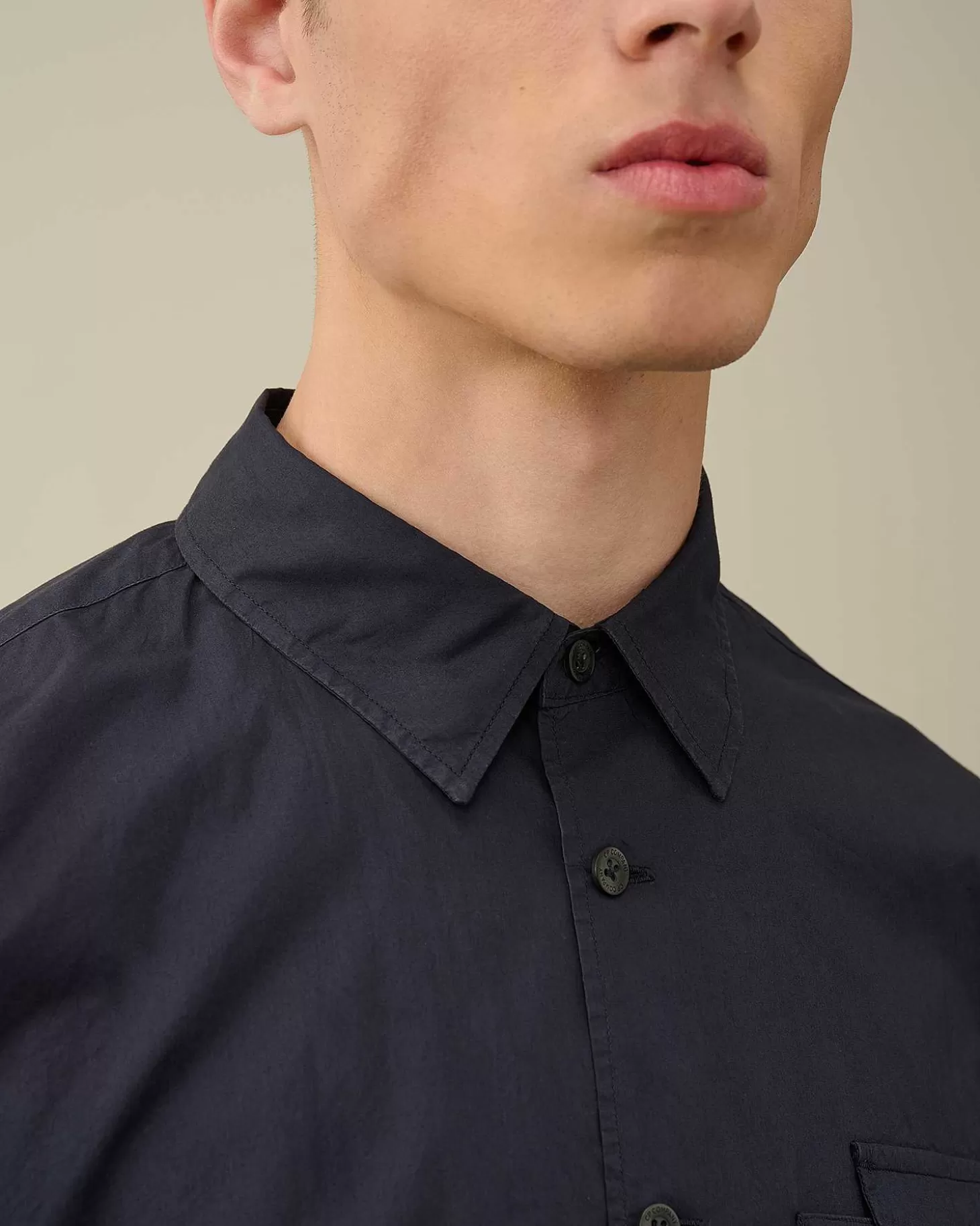 cotton_popeline_short_sleeved_shirt_4.webp Homme C.P. Company Chemises^Cotton Popeline Short Sleeved Shirt