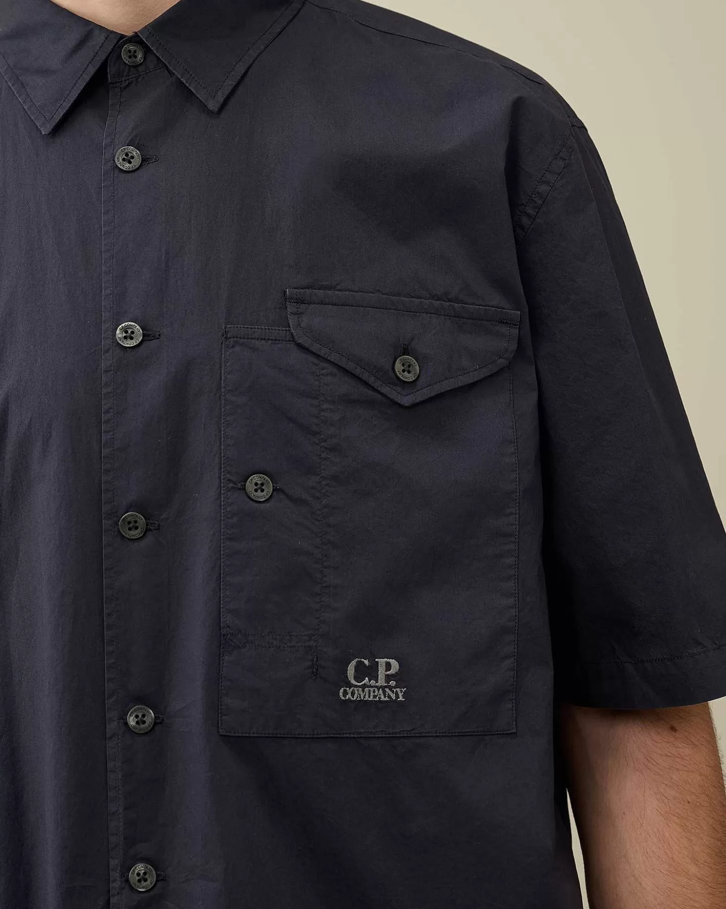 cotton_popeline_short_sleeved_shirt_5.webp Homme C.P. Company Chemises^Cotton Popeline Short Sleeved Shirt