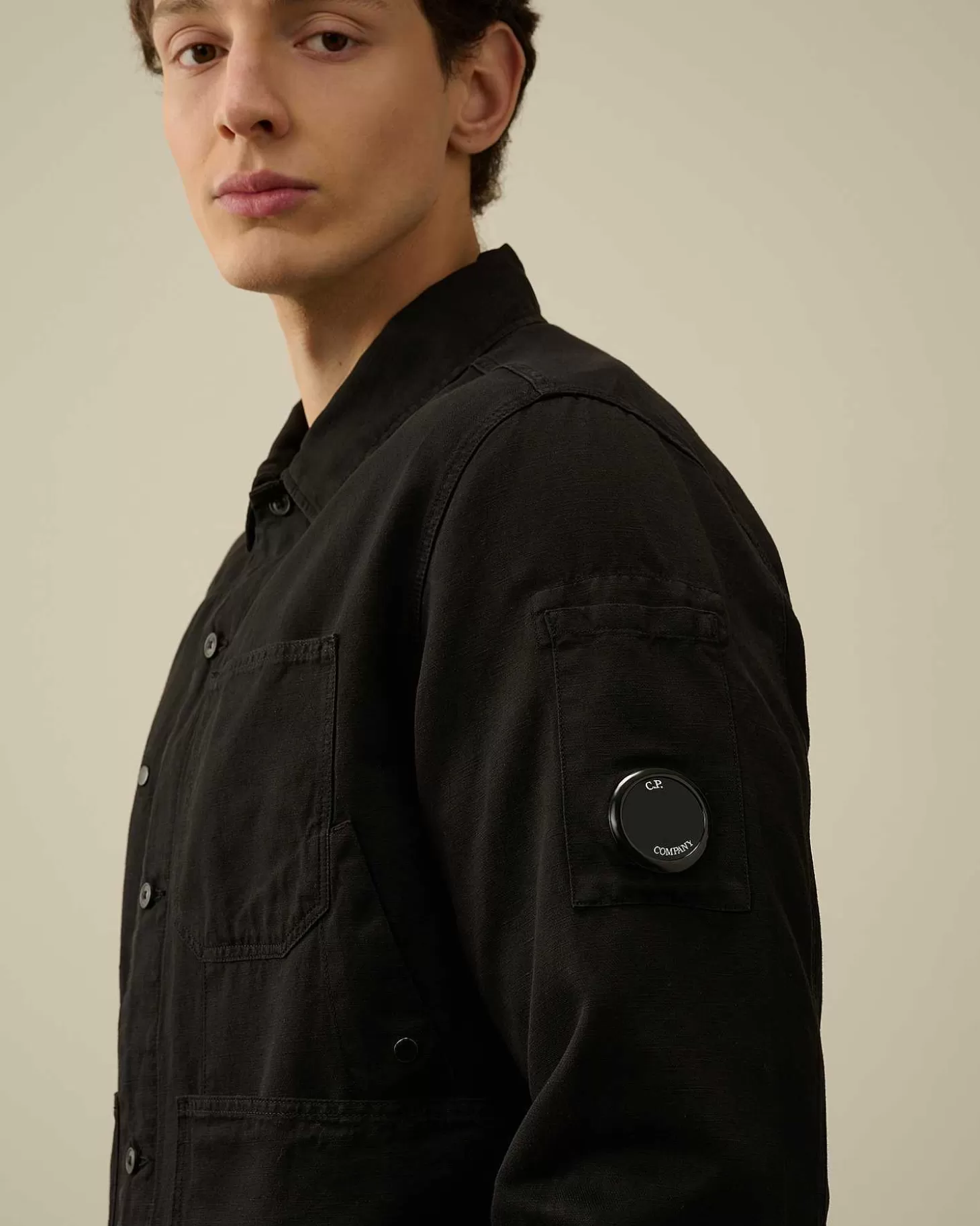 cottonlinen_overshirt_4-1.webp Homme C.P. Company Surchemises^Cotton/Linen Overshirt