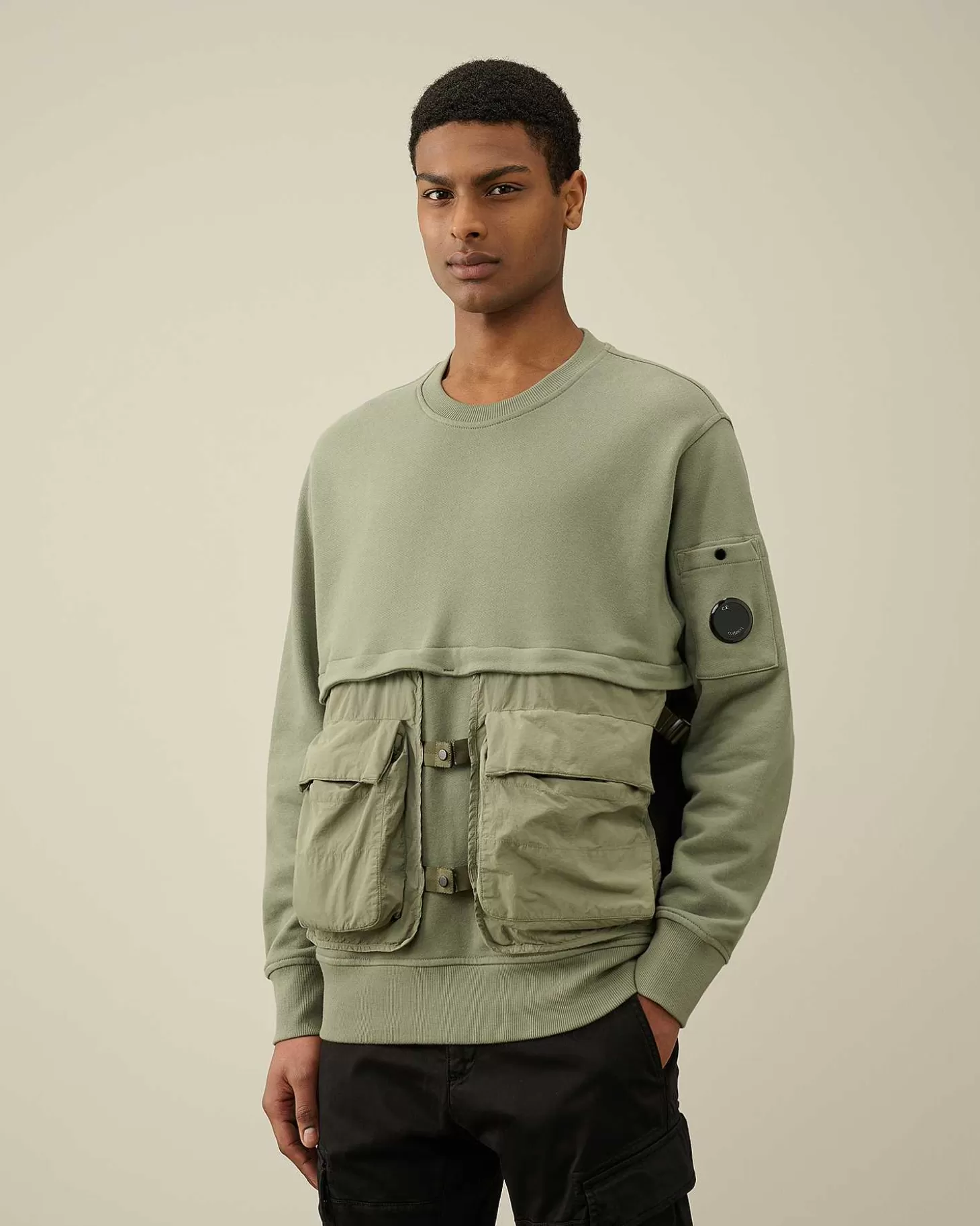 diagonal_raised_fleece_mixed_detachable_sweatshirt_2-1.webp Homme C.P. Company Sweat-Shirts^Diagonal Raised Fleece Mixed Detachable Sweatshirt