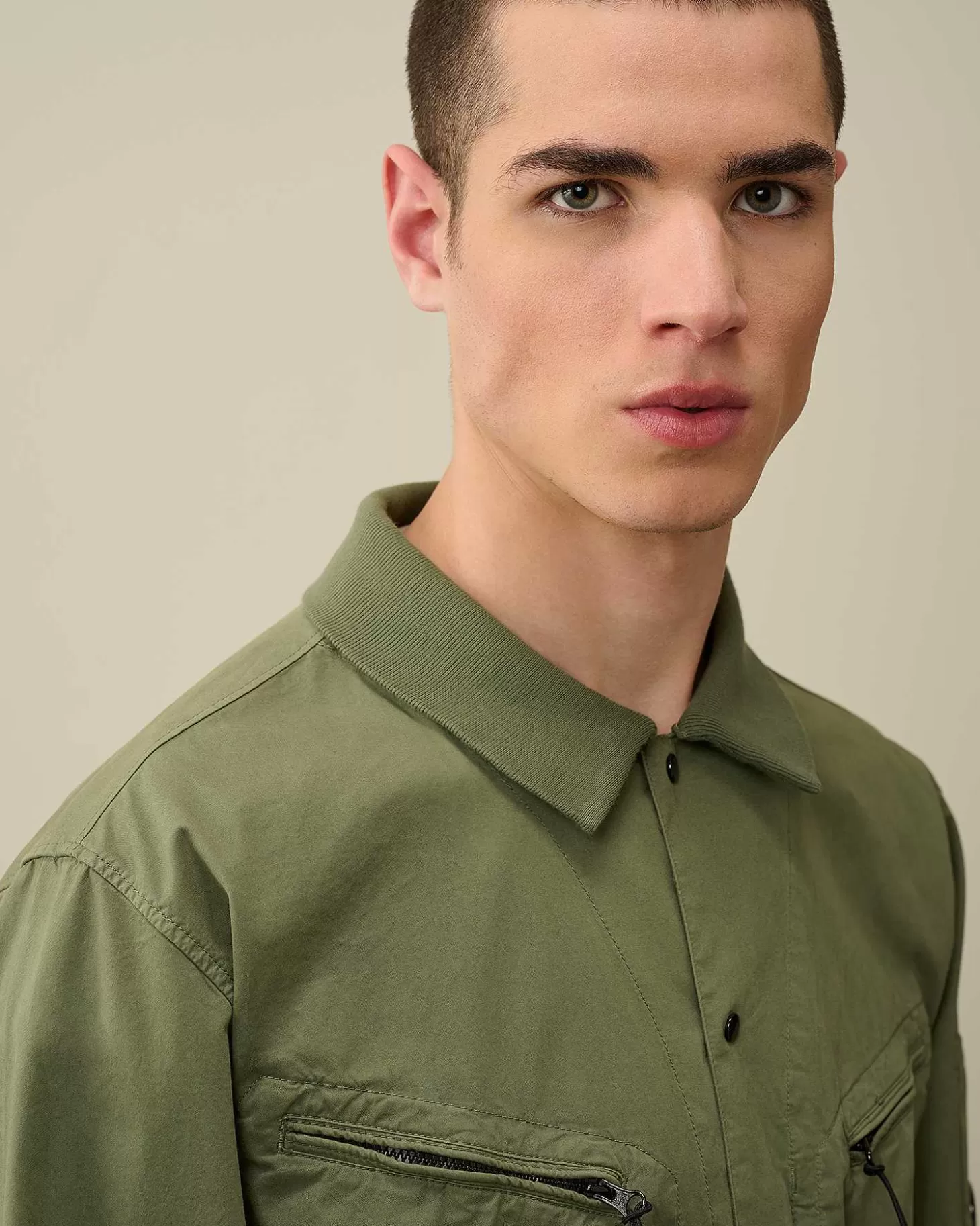 gabardine_buttoned_shirt_4.webp Homme C.P. Company Chemises^Gabardine Buttoned Shirt