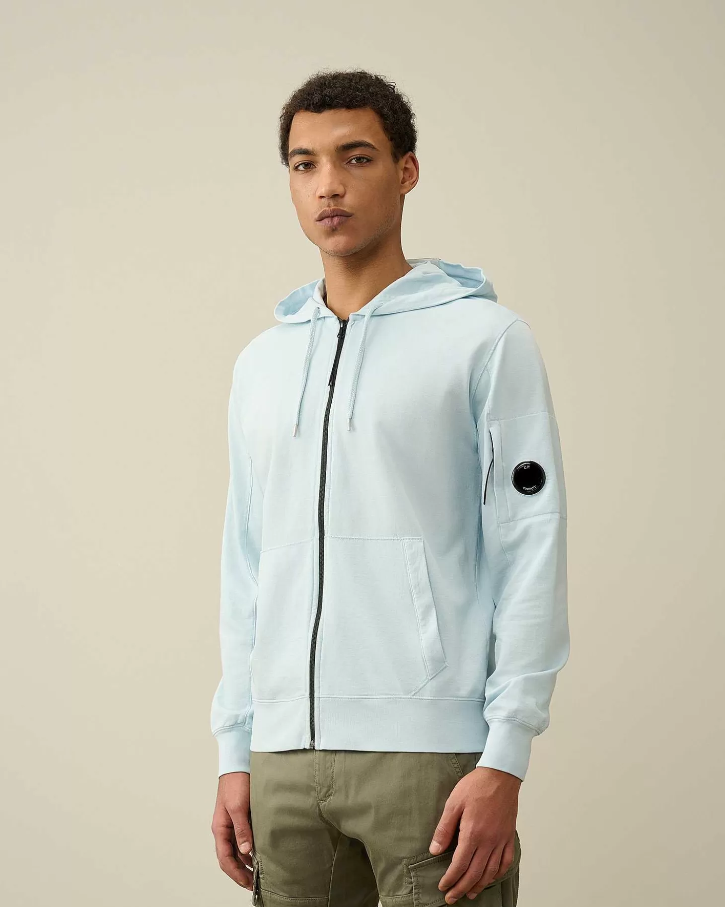 light_fleece_zipped_hoodie_2-9.webp Homme C.P. Company Sweat-Shirts^Light Fleece Zipped Hoodie