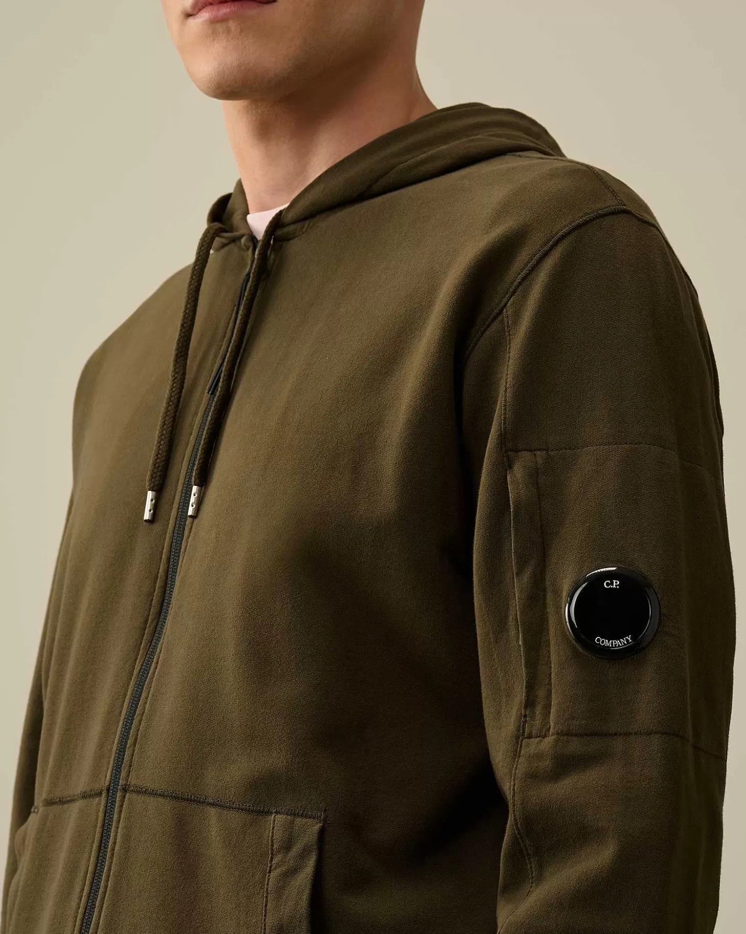 light_fleece_zipped_hoodie_3-3.webp Homme C.P. Company Sweat-Shirts^Light Fleece Zipped Hoodie