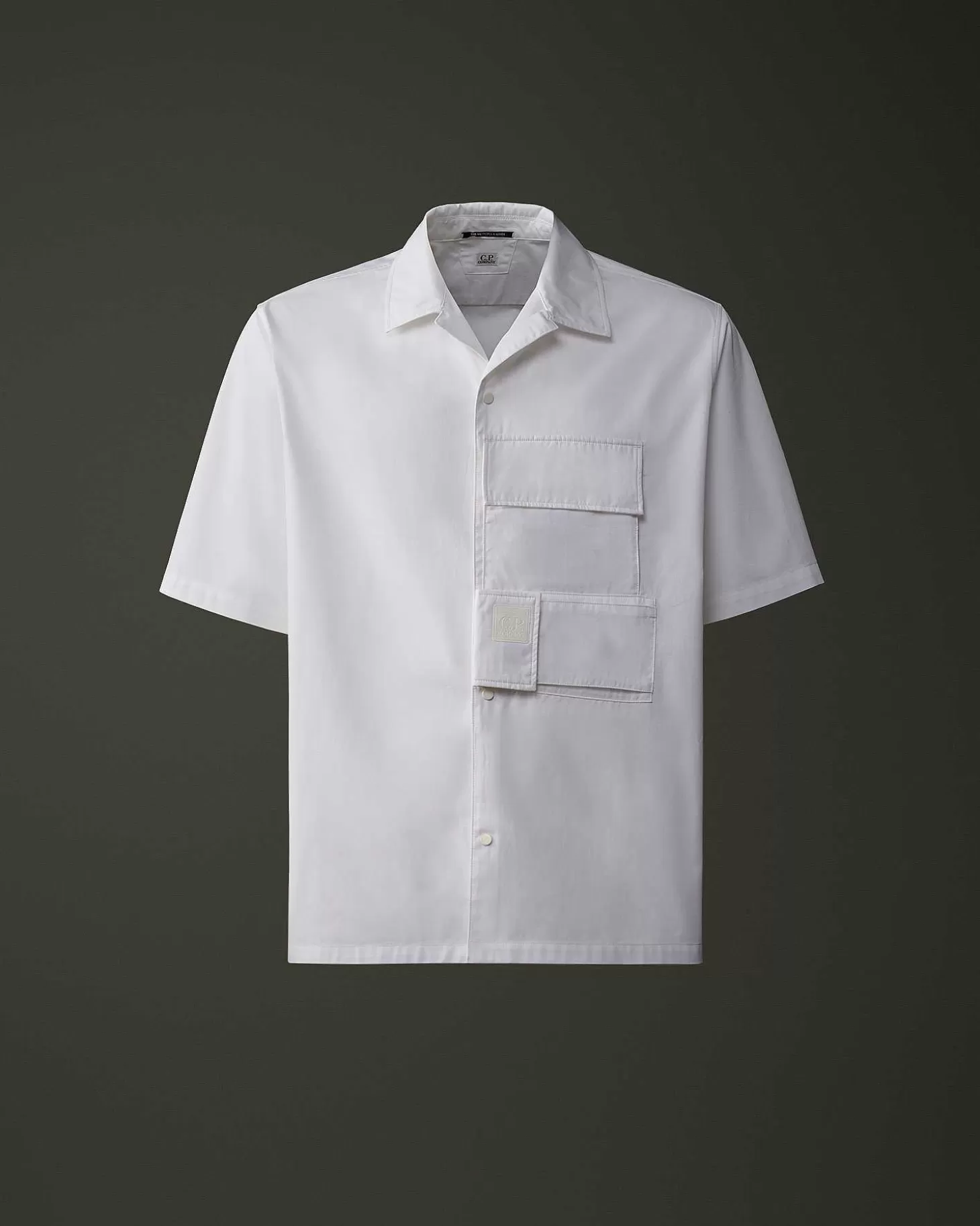 metropolis_series_short_sleeved_gabardine_shirt_1-1.webp Homme C.P. Company Metropolis Series^Metropolis Series Short Sleeved Gabardine Shirt