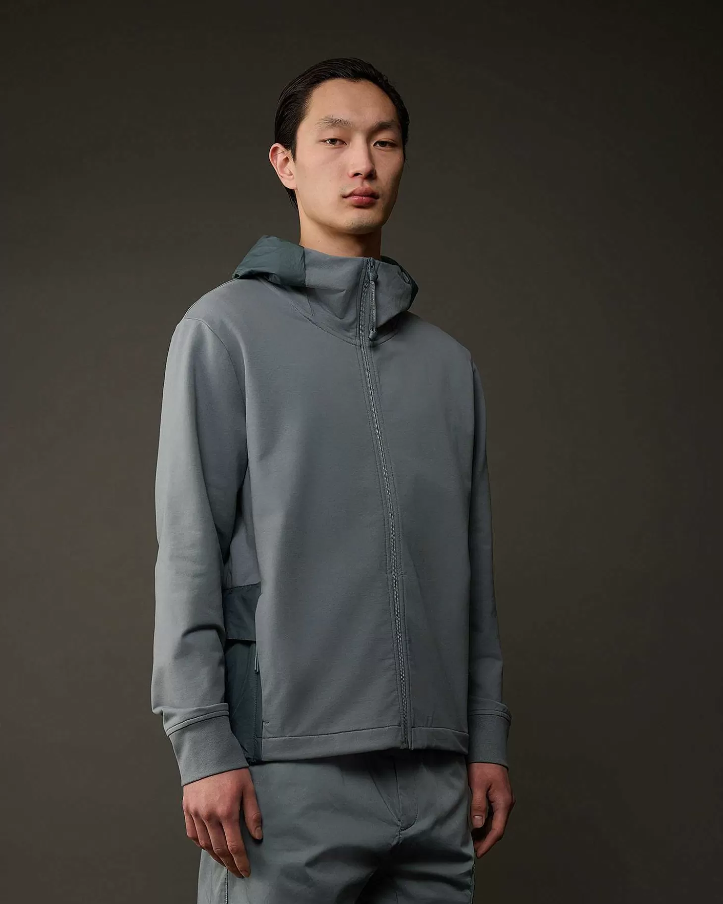 metropolis_series_stretch_fleece_mixed_zipped_hoodie_2.webp Homme C.P. Company Metropolis Series^Metropolis Series Stretch Fleece Mixed Zipped Hoodie