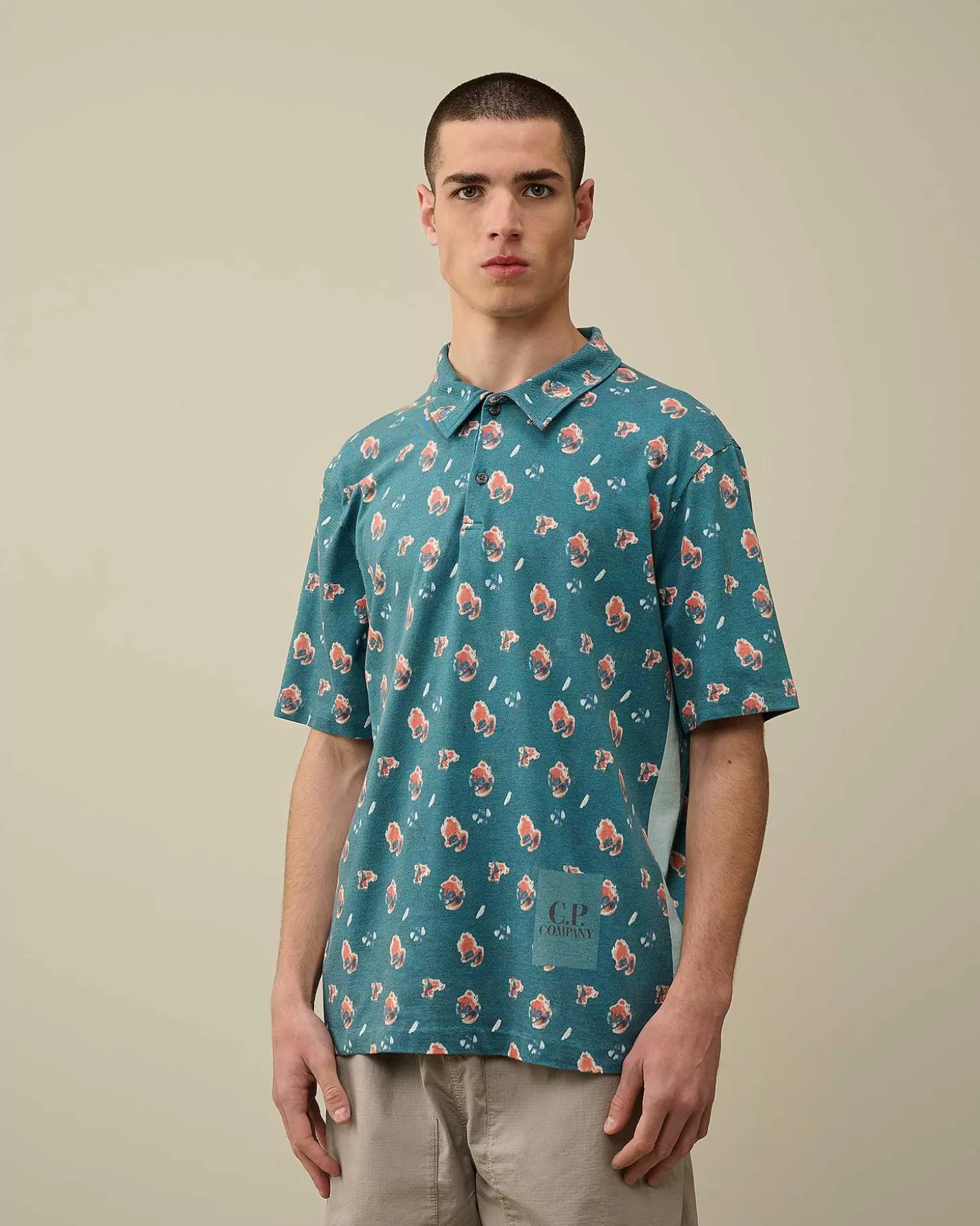 tacting_piquet_sponged_polo_shirt_2-1.webp Homme C.P. Company T-Shirts Et Polos^Tacting Piquet Sponged Polo Shirt